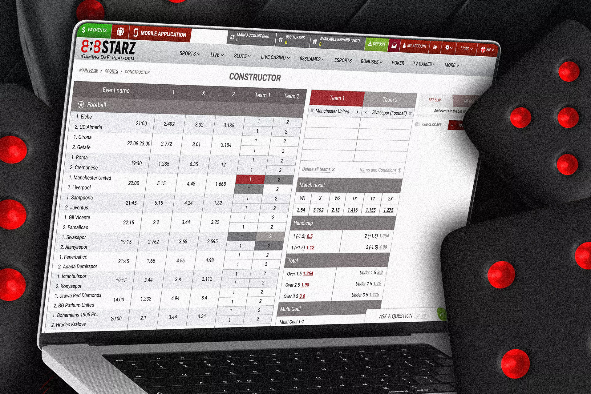 Bet Constructor at 888starz